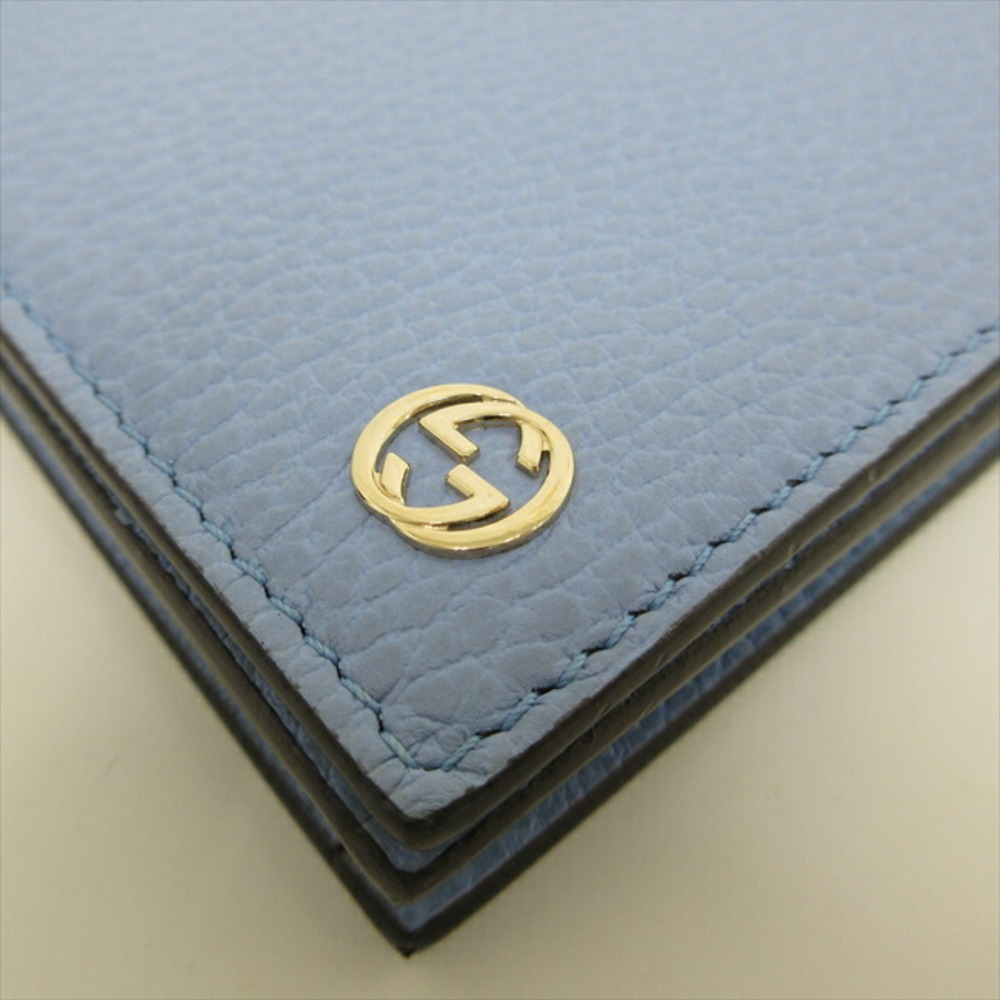 Gucci Interlocking Chain Wallet Blue Leather Clut… - image 5